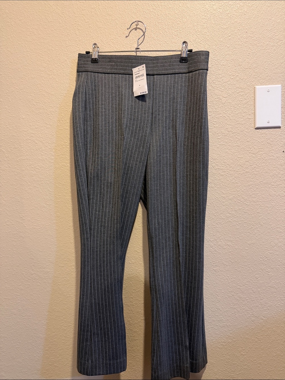 Good American Gray Pinstripe Dress Pants